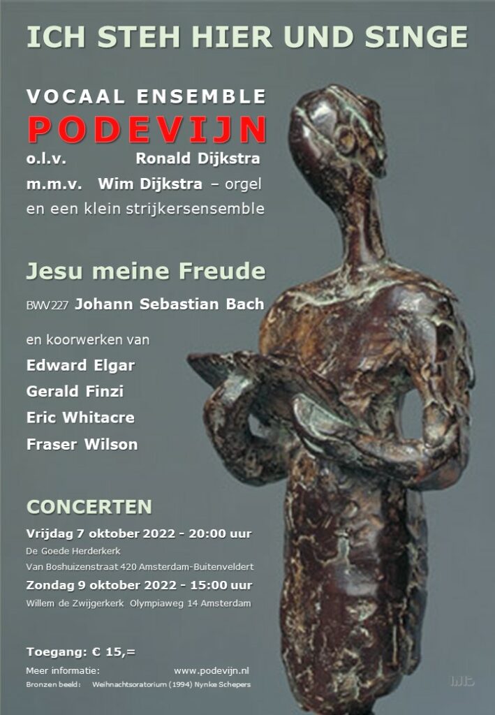 Concertflyer Podevijn: Ich steh hier und singe